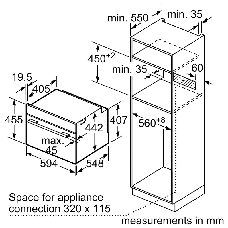 西門子 - iQ700 內置緊湊型烤箱，帶蒸汽功能 60 x 45 厘米 黑色 - CS956GCB1