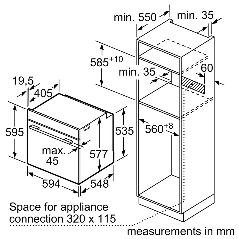 Bosch - Series 8 嵌入式烤箱 60 x 60 cm 黑色 - HBG7784B1