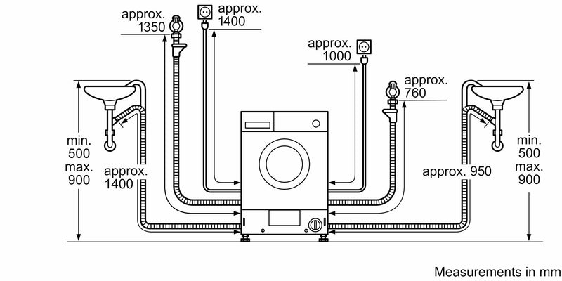 Bosch - Series 6 Washer dryer 7/4 kg WKD28543GB