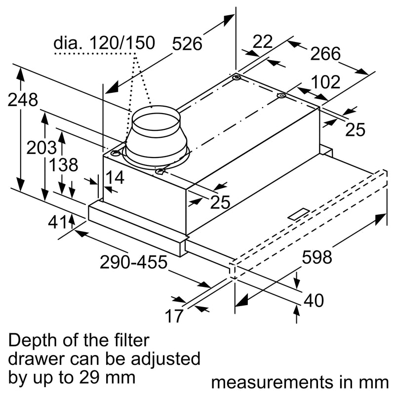 Bosch - 系列 2 伸縮抽油煙機 60 公分 銀色金屬 DFM063W56B