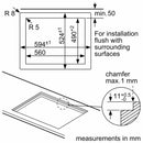 Bosch - Serie | 6 Gas Hob 60 cm Tempered Glass, Black PPP6A6B90