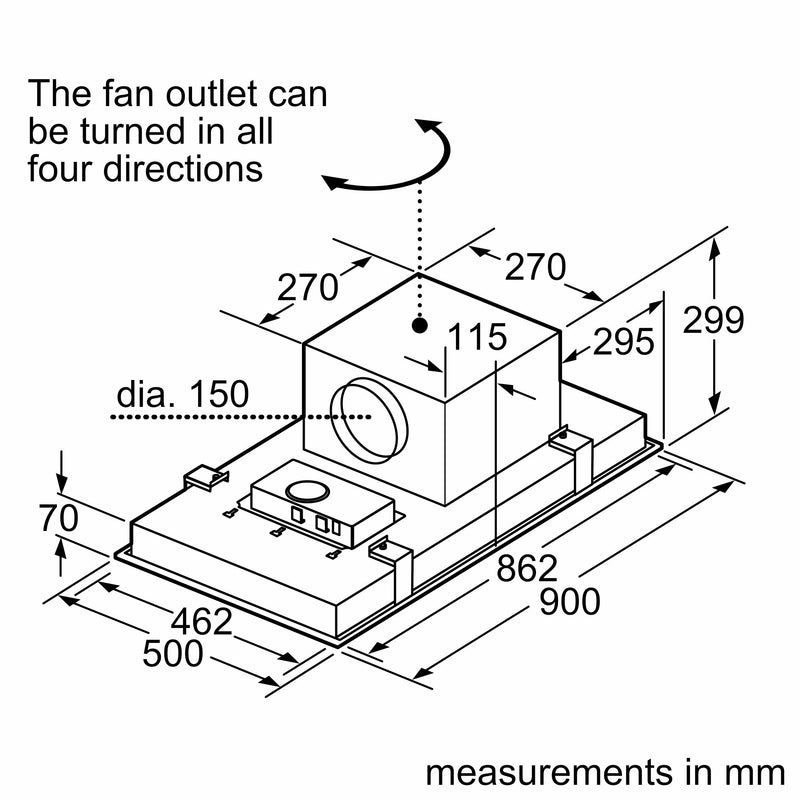 Bosch - 系列 8 吸油煙機 90 公分不鏽鋼 DID09T951B