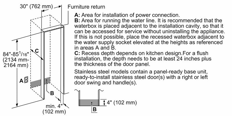 西門子 - iQ700 內置冷凍櫃 212.5 x 75.6 cm 平鉸鏈 FI30NP33