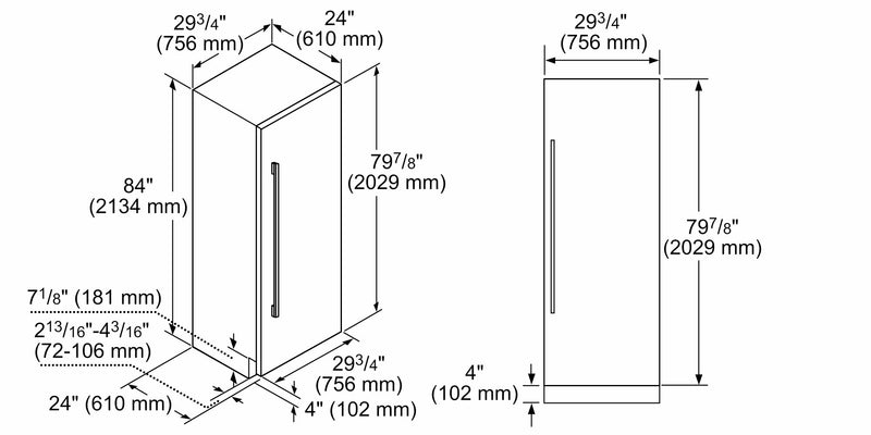 西門子 - IQ700 內置冰箱 212.5 x 75.6 公分平鉸鏈 CI30RP02