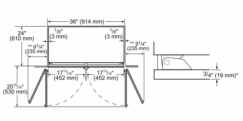 西門子 - IQ700 內置冰箱，冷凍室位於底部 212.5 x 90.8 公分 平鉸鏈 CI36TP02