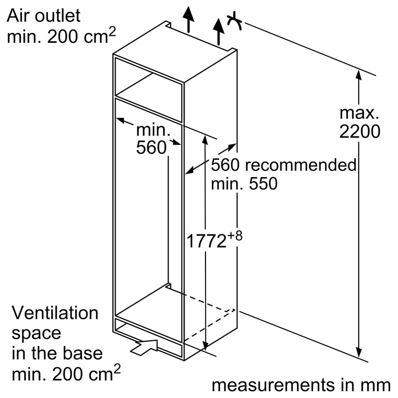 西門子 - iQ300 內置冰箱 177.5 x 56 cm 平鉸鏈 KI81RVFE0G