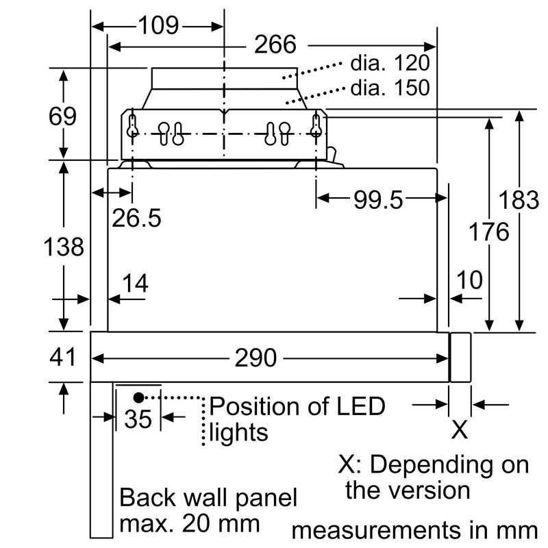 Bosch - 系列 2 伸縮抽油煙機 60 公分 銀色金屬 DFM063W56B