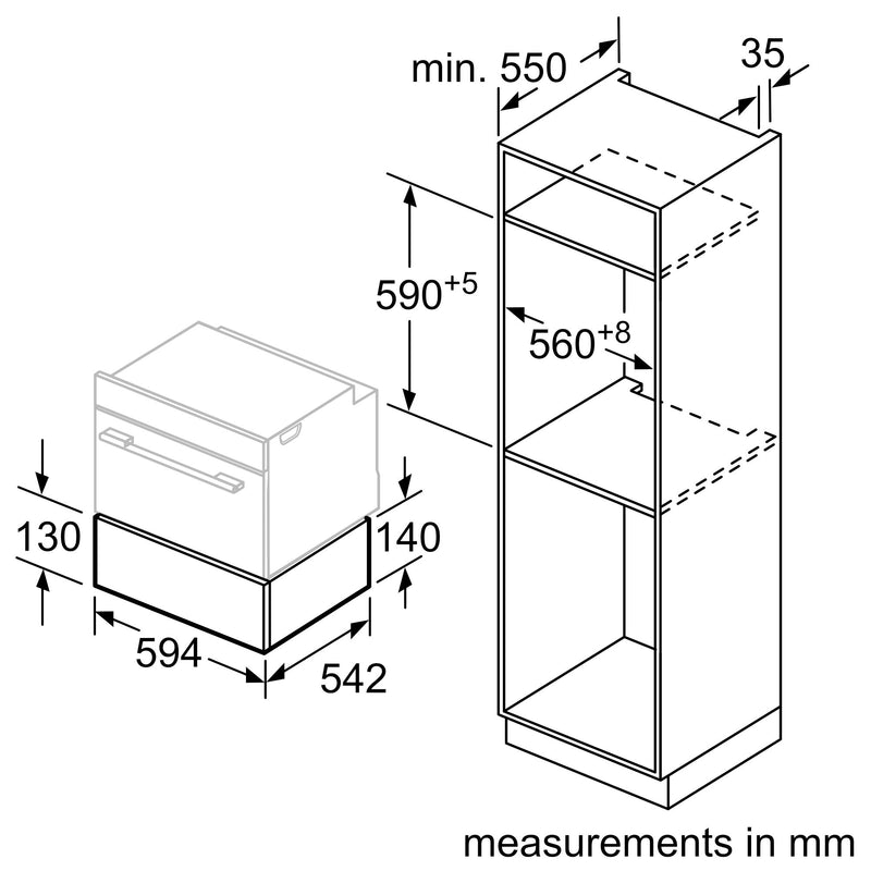 西門子 - iQ700 內置真空抽屜 60 x 14 cm 黑色 BV910E1B1