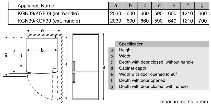 Bosch - Series 4 Set of free-standing bottom freezer and exchangeable colored door front KVN39IS3AG