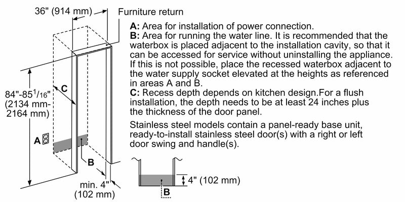 西門子 - IQ700 內置冰箱，冷凍室位於底部 212.5 x 90.8 公分 平鉸鏈 CI36TP02