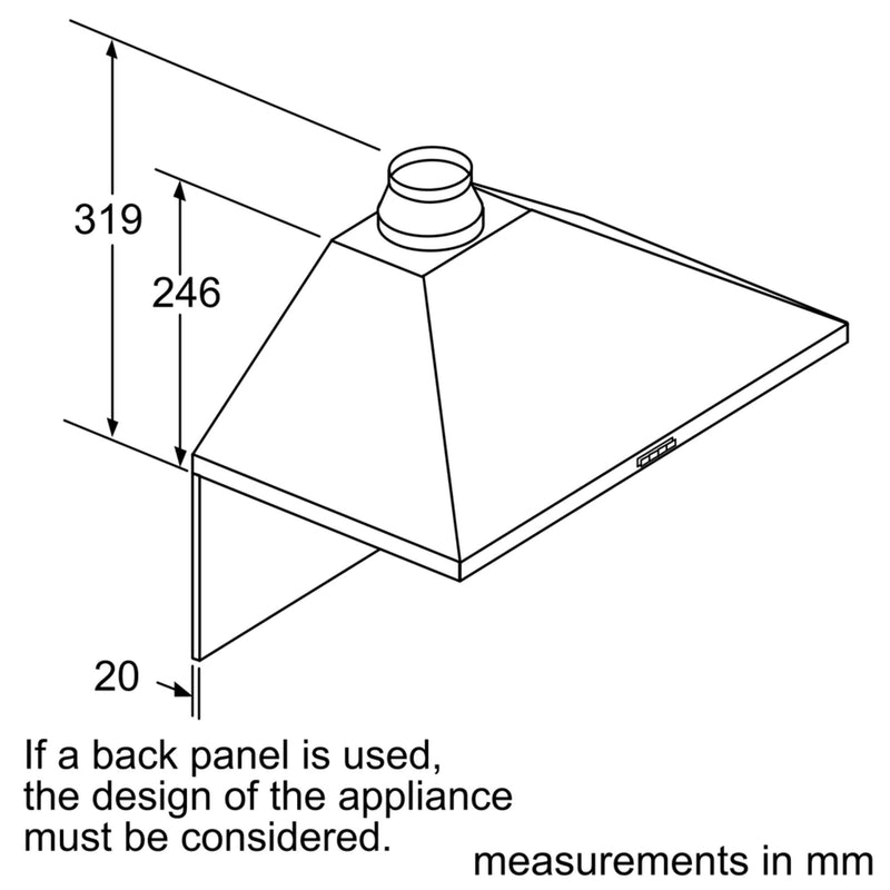 Bosch - Series 2 Wall-mounted cooker hood 90 cm Stainless steel DWP94BC50B