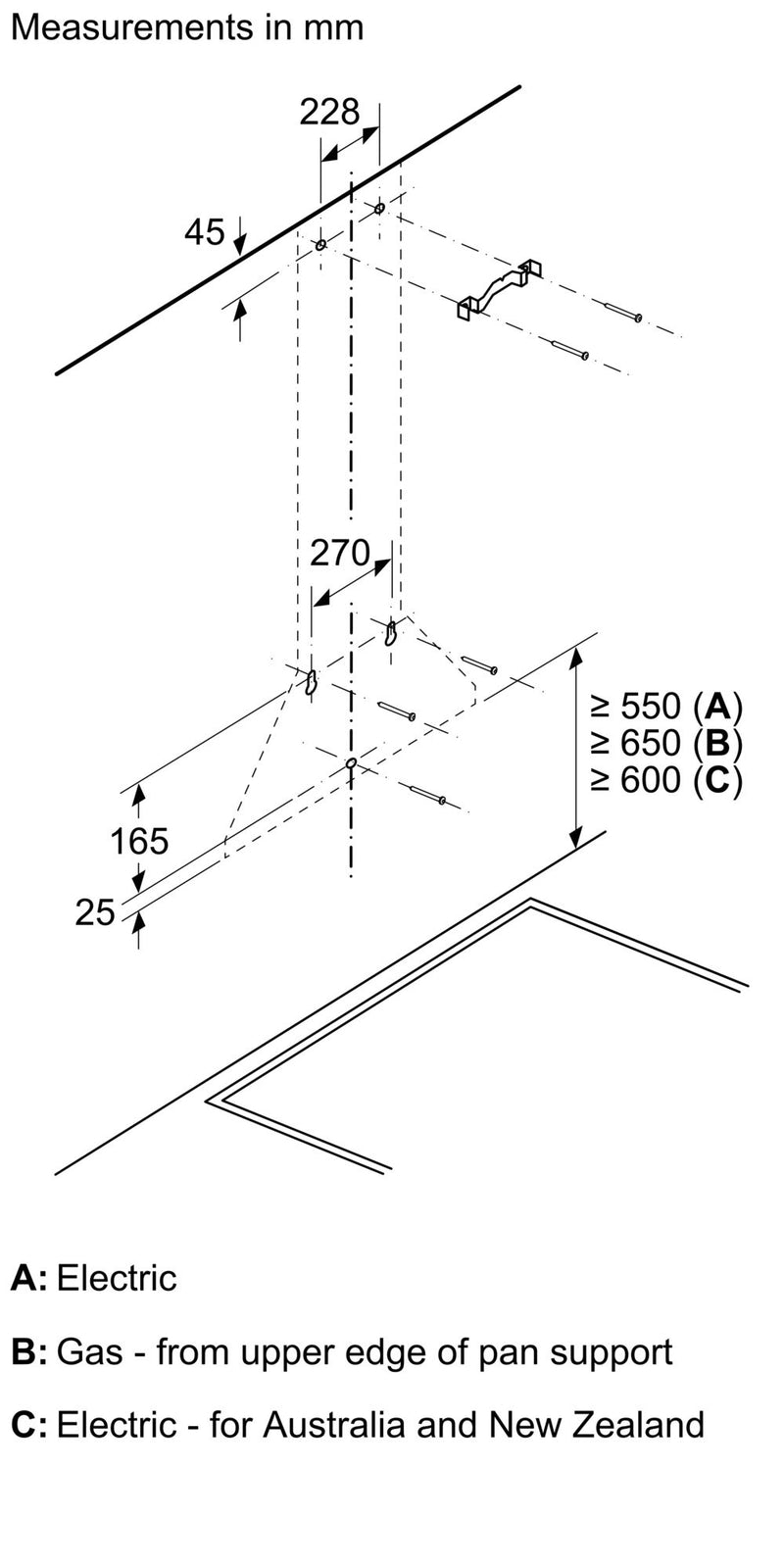 Bosch - 系列 2 壁掛式抽油煙機 60 公分不鏽鋼 DWP64BC50B