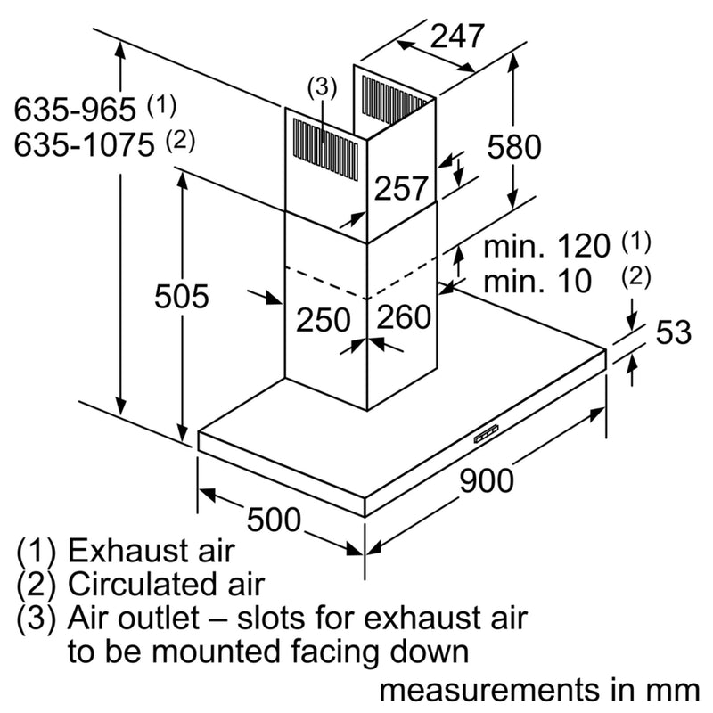 Bosch - 系列 2 壁掛式抽油煙機 90 公分黑色 DWB96BC60B