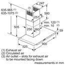 博世-系列| 2 壁掛式抽油煙機 90 公分透明玻璃 DWG94BC50B