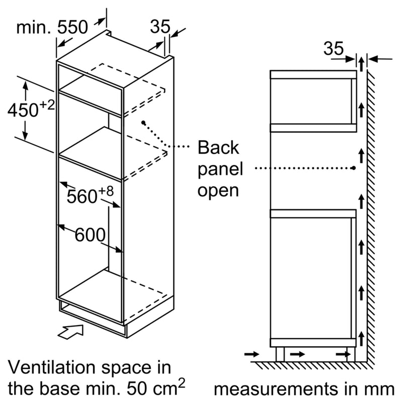 博世-系列| 4 內建熱風微波爐 60 x 45 cm 黑色 CMA583MB0B