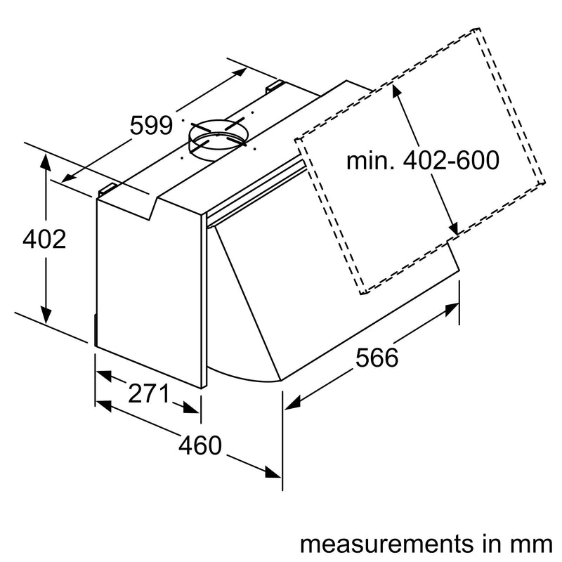 Bosch - Series 2 Integrated cooker hood 60 cm Silver DEM66AC00B