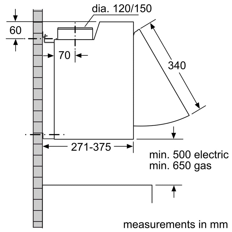 西門子 - iQ100 整合式抽油煙機 60 公分 銀色 LE66MAC00B