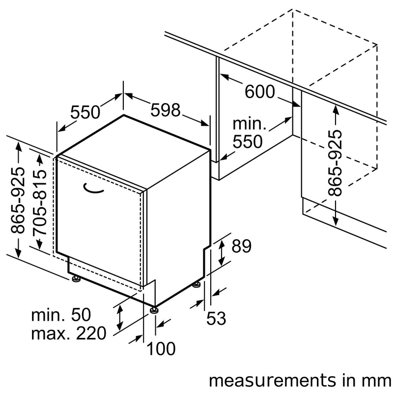 西門子 - iQ700 全集成洗碗機 60 厘米，varioHinge SX97T800CE