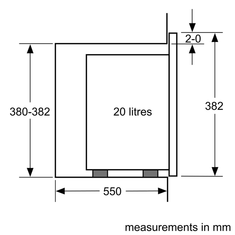 博世-系列| 4 內建微波爐 60 x 38 cm 黑色 BFL523MB0B