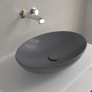 Loop & Friends Surface-mounted washbasin, 560 x 380 x 120 mm, Graphite CeramicPlus, with overflow