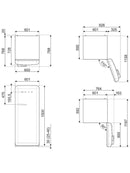 SMEG 獨立式冰箱 153x60cm FAB28RDUJ5