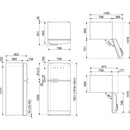Smeg Fridge Freezer 192x80cm FAB50RPB5