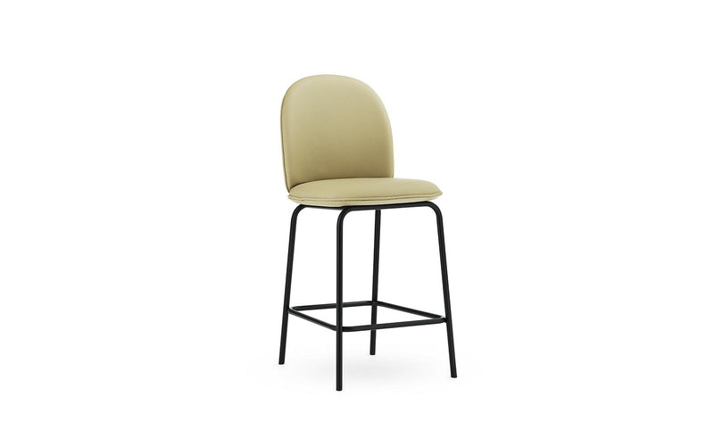 Ace Bar Chair 65 cm Full Upholstery Black Steel, Ultra Leather