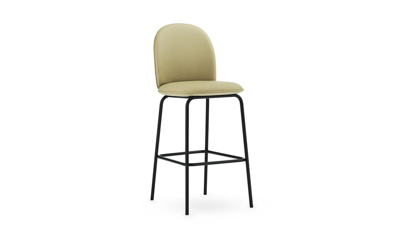 Ace Bar Chair 75 cm Full Upholstery Black Steel, Ultra Leather