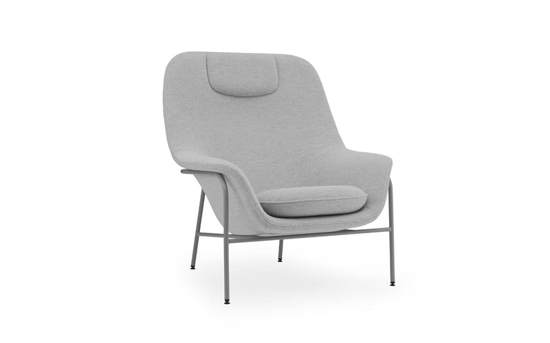 Drape Lounge Chair High W. Headrest Grey Steel Hallingdal