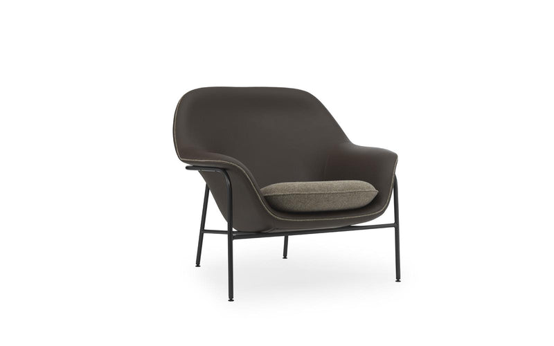 Drape Lounge Chair Low Black Steel Ultra Leather/Hallingdal