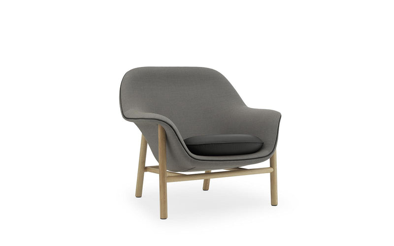 Drape Lounge Chair Low Oak Steelcut Trio/Ultra Leather