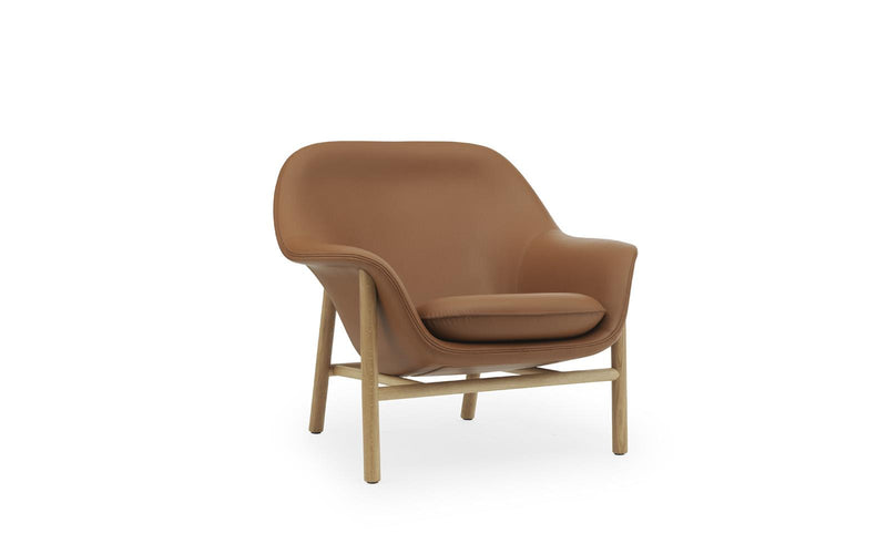 Drape Lounge Chair Low Oak Ultra Leather