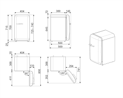 Smeg Free-Standing Fridge 75x40cm FAB5RPK5