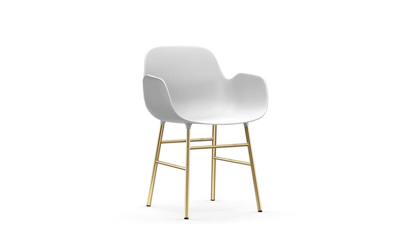 Form 扶手椅 黃銅 白色
