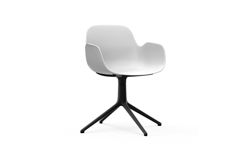 Form 扶手椅旋轉 4L 黑色 鋁製 白色