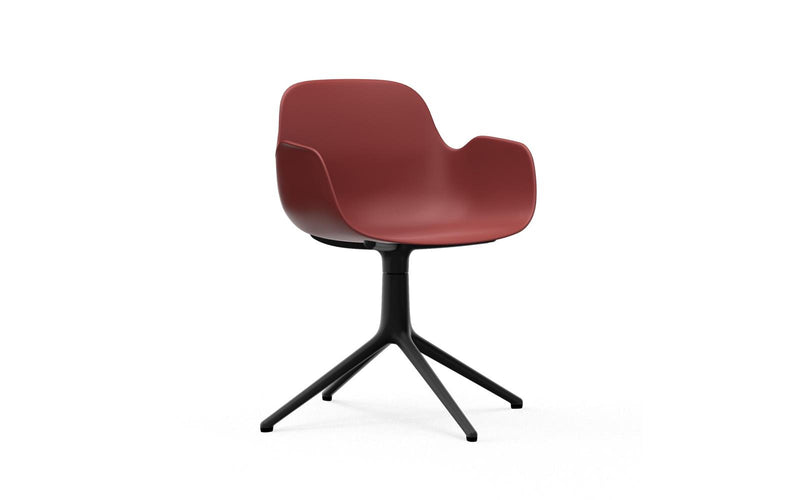 Form 扶手椅旋轉 4L 黑色 鋁製 紅色