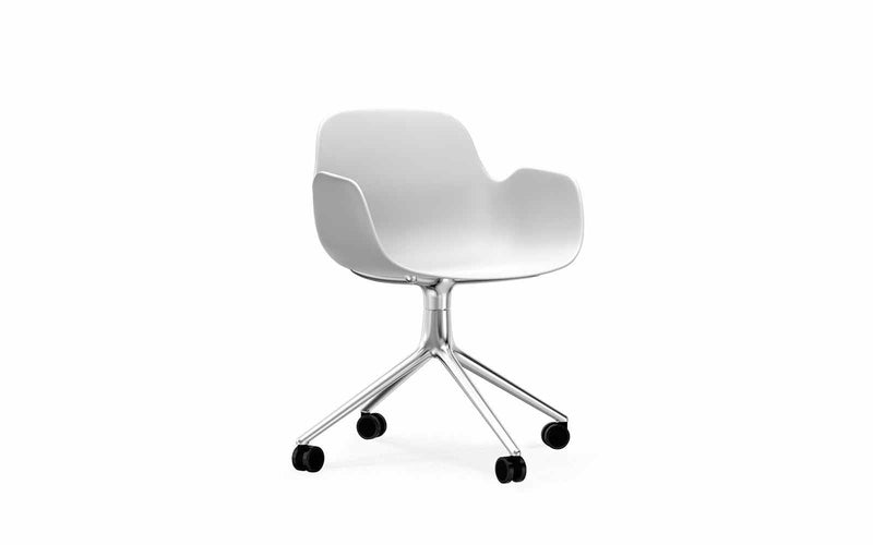Form 旋轉扶手椅 4W 鋁/白色