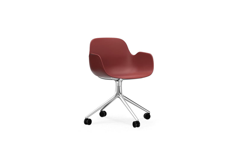 Form 旋轉扶手椅 4W 鋁/紅色