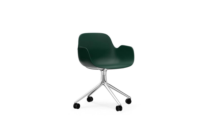 Form 旋轉扶手椅 4W 鋁/綠色