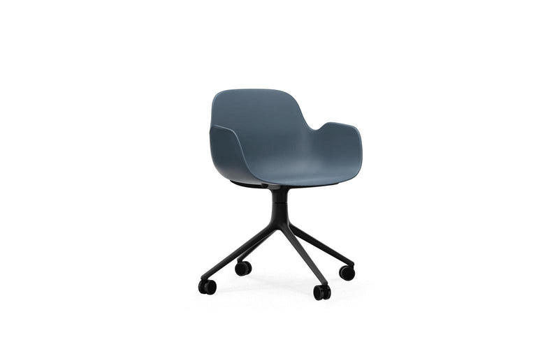 Form 旋轉扶手椅 4W 黑色鋁/藍色