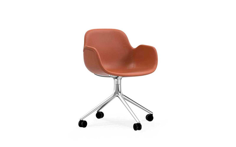 Form Armchair Swivel 4W Full Upholstery Aluminium/Ultra Leather