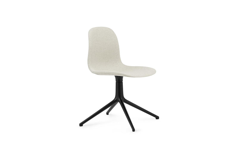 Form Chair Swivel 4L Full Upholstery Black Aluminum Main Line flax