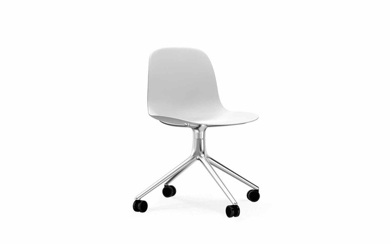 Form Chair Swivel 4W Aluminium/White