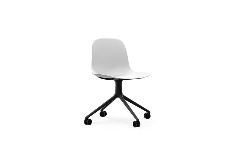 Form Chair Swivel 4W Black Aluminium/White