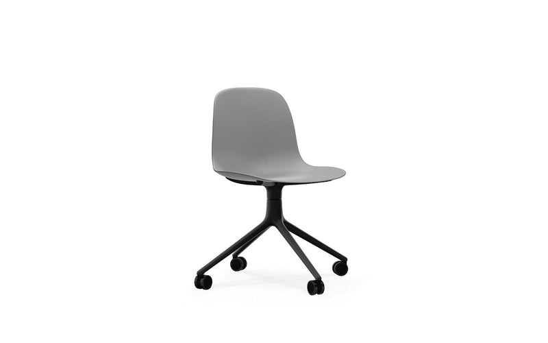 Form Chair Swivel 4W Black Aluminium/Grey