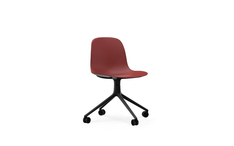Form Chair Swivel 4W Black Aluminium/Red