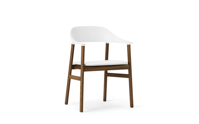Herit Armchair Upholstery Smoked Oak Spectrum Leather White
