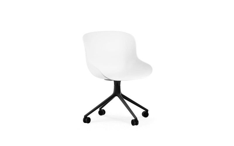 Hyg Chair Swivel 4W Black Aluminium/White