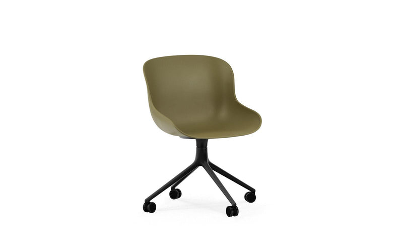 Hyg Chair Swivel 4W Black Aluminium/Olive
