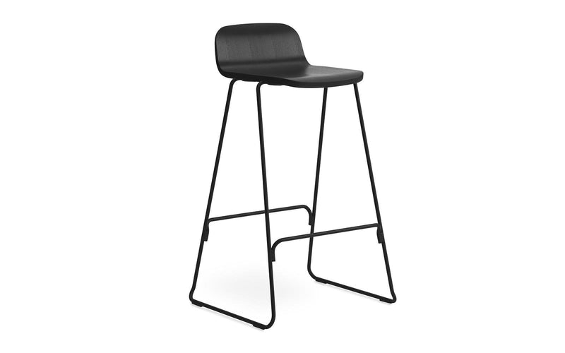 Just Barstool w. Back 75 cm Black/Black